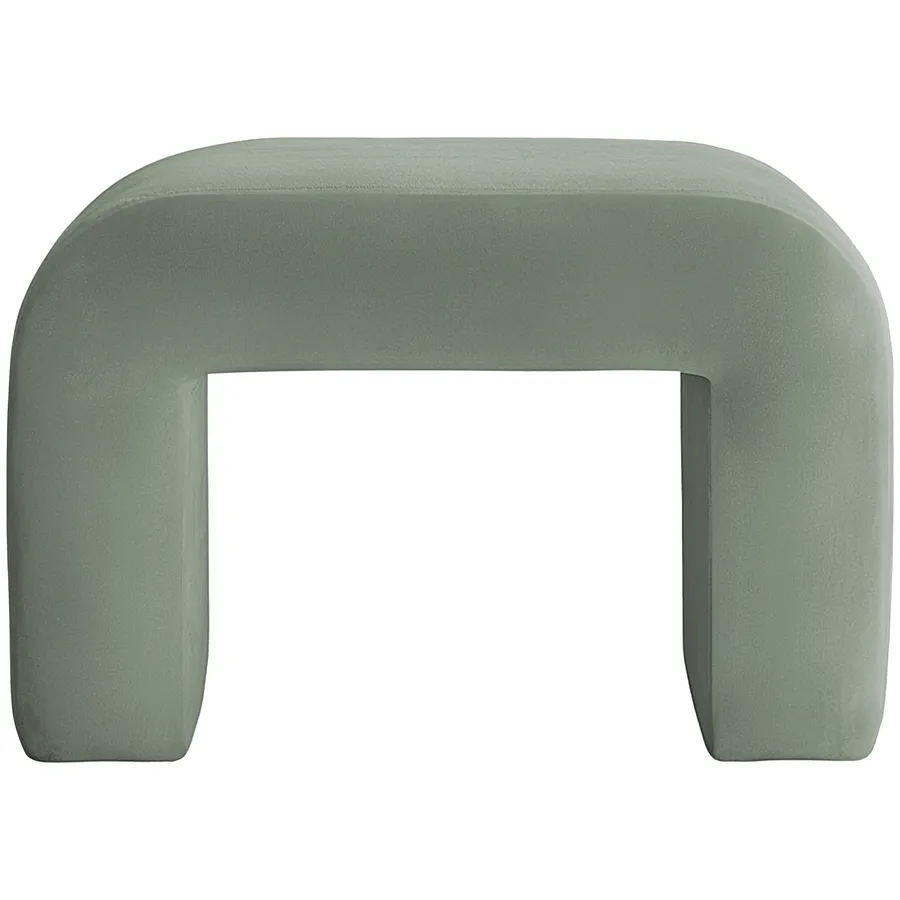 Пуфик "Боу" мини шалфей бархат - Фото миниатюра 1