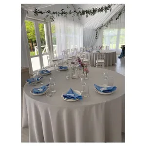 Скатерть "Альфа" светло-серая круглая - Фото 6