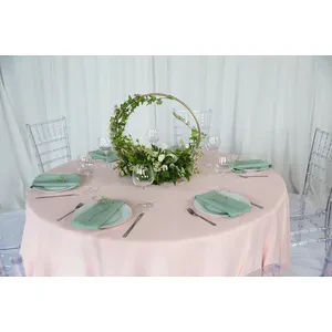 Скатерть "Альфа" розово-персиковая круглая - Фото 3