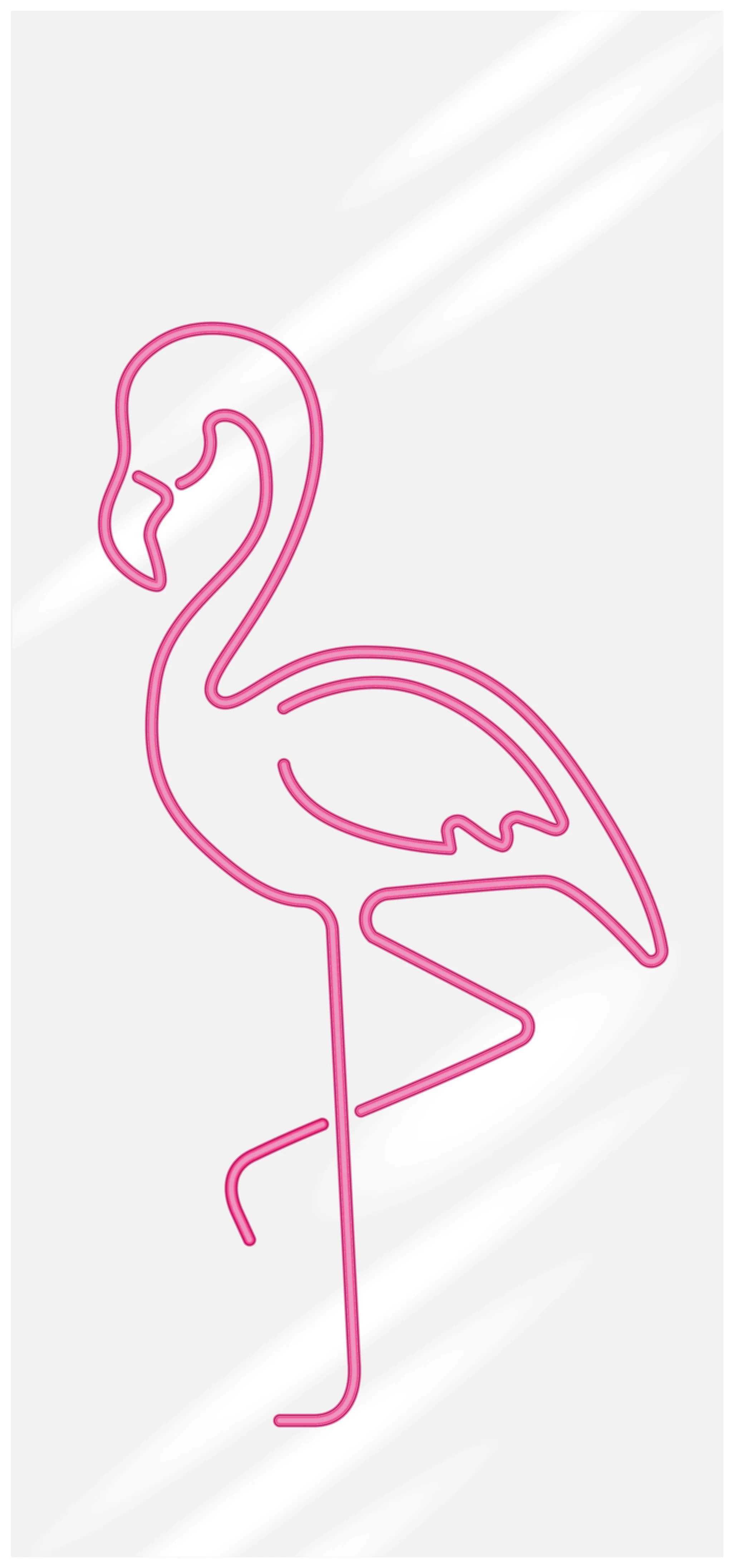 Неоновый силуэт "Фламинго" правый