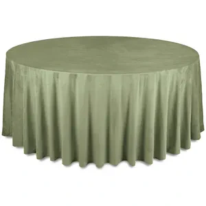 Скатерть бархатная "Бета" светло-зеленая круглая - Фото 1