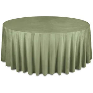 Скатерть бархатная "Бета" светло-зеленая круглая