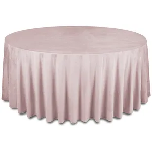 Скатерть бархатная "Бета" бледно-розовая круглая