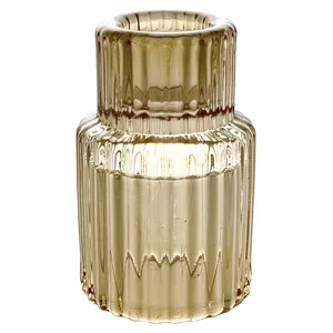 Подсвечник "Гарри" стеклянный янтарный