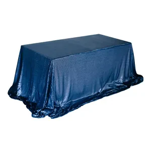 Скатерть с пайетками "Дельта" темно-синяя прямоугольная - Фото 2