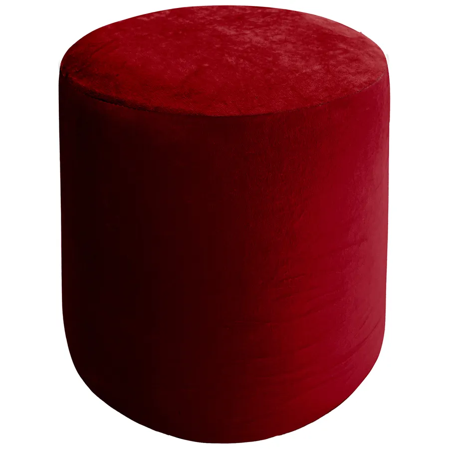 Пуфик "Фуфик" мини гранатовый бархат - Фото миниатюра 1
