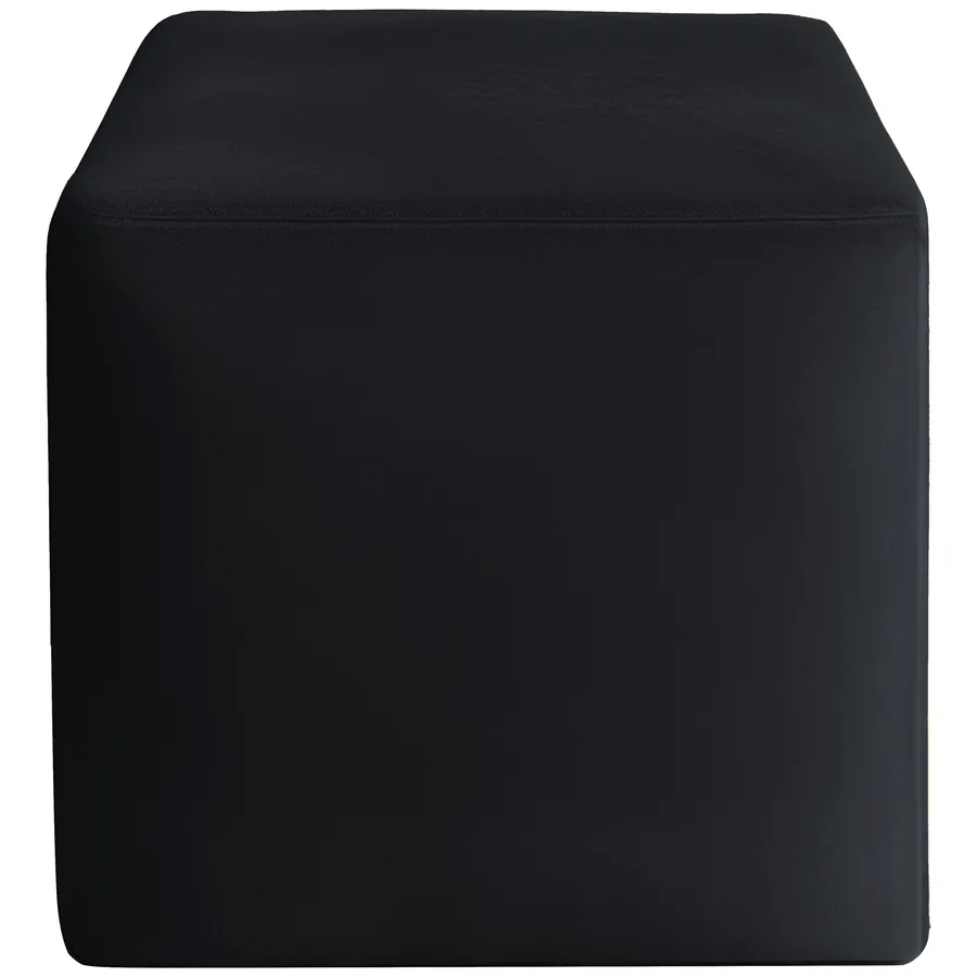 Чехол пуфик "Квадро" черный бархат - Фото миниатюра 1