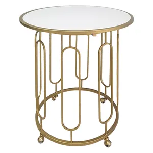 Стол "Бестла" на колесиках золотой