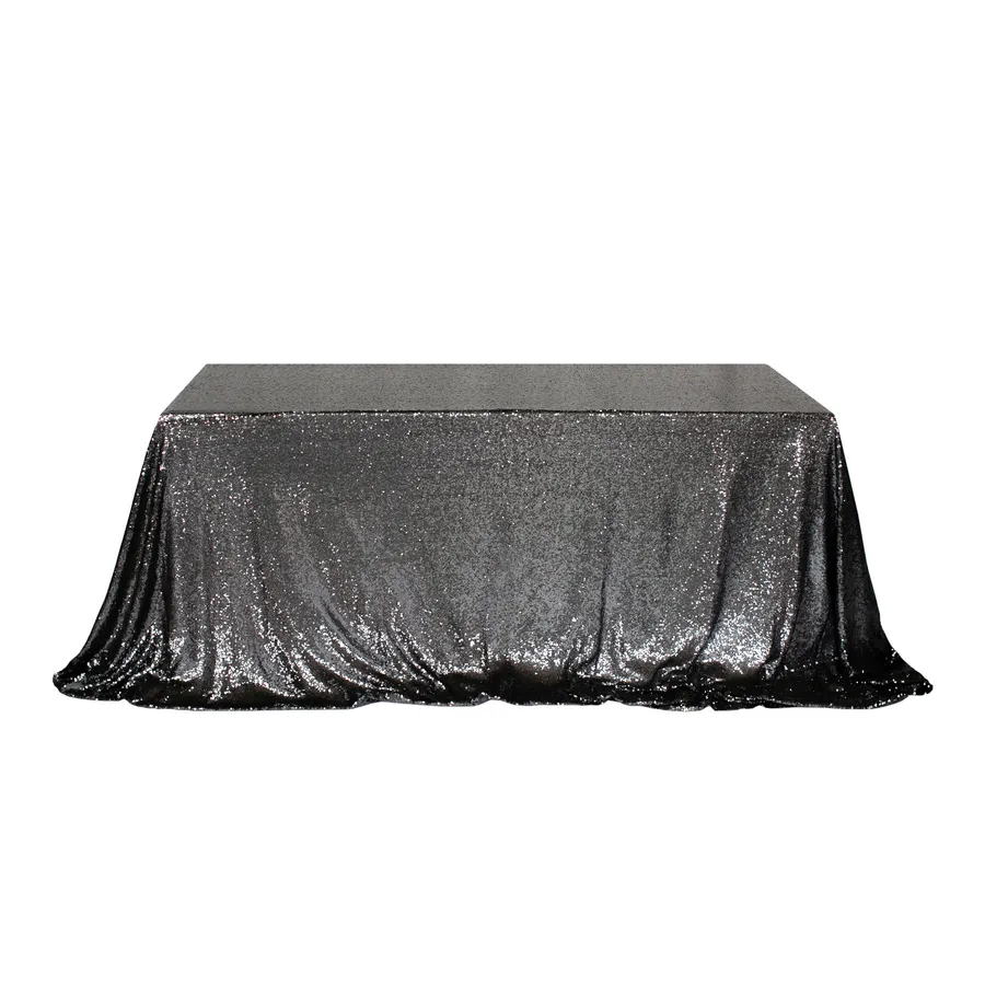 Скатерть с пайетками "Дельта" графитовая прямоугольная - Фото миниатюра 1