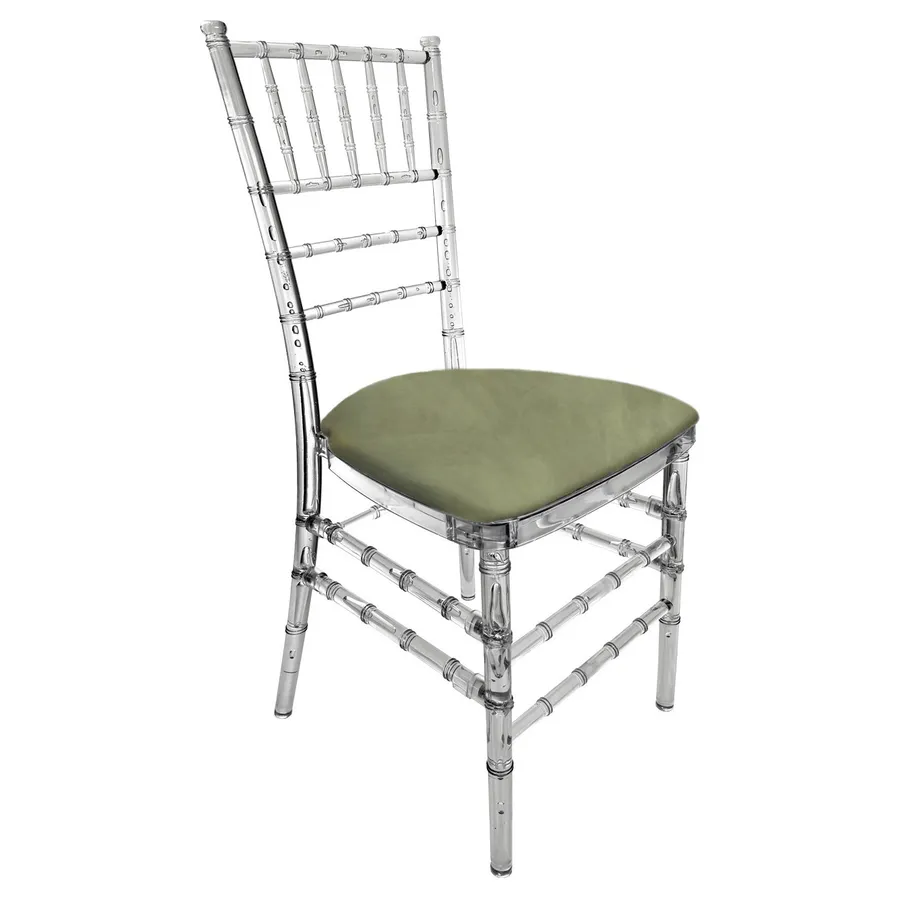 Стул "Тиффани" прозрачный, светло-зеленый бархат - Фото миниатюра 1