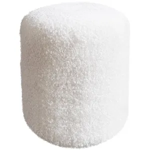 Пуфик "Фуфик" мини мех букле белый