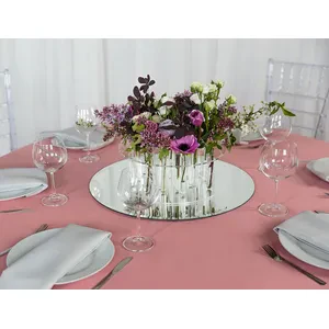 Скатерть "Альфа" пыльно-розовая круглая - Фото 3