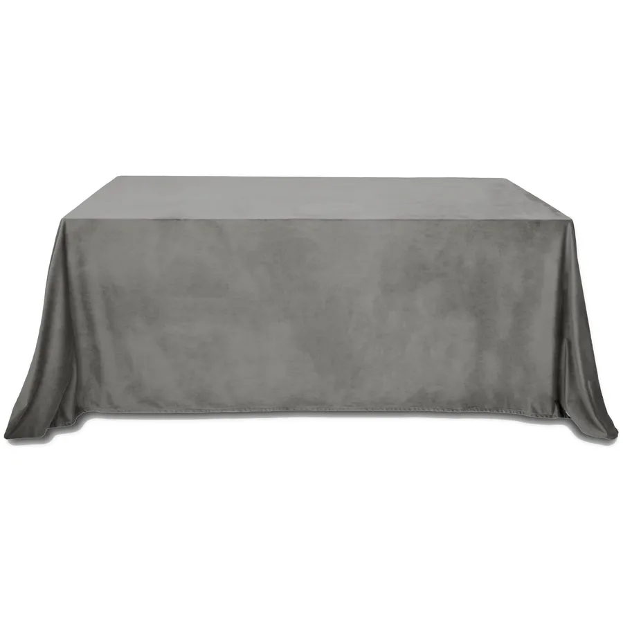 Скатерть бархатная "Бета"  пепельно-серая прямоугольная - Фото миниатюра 1