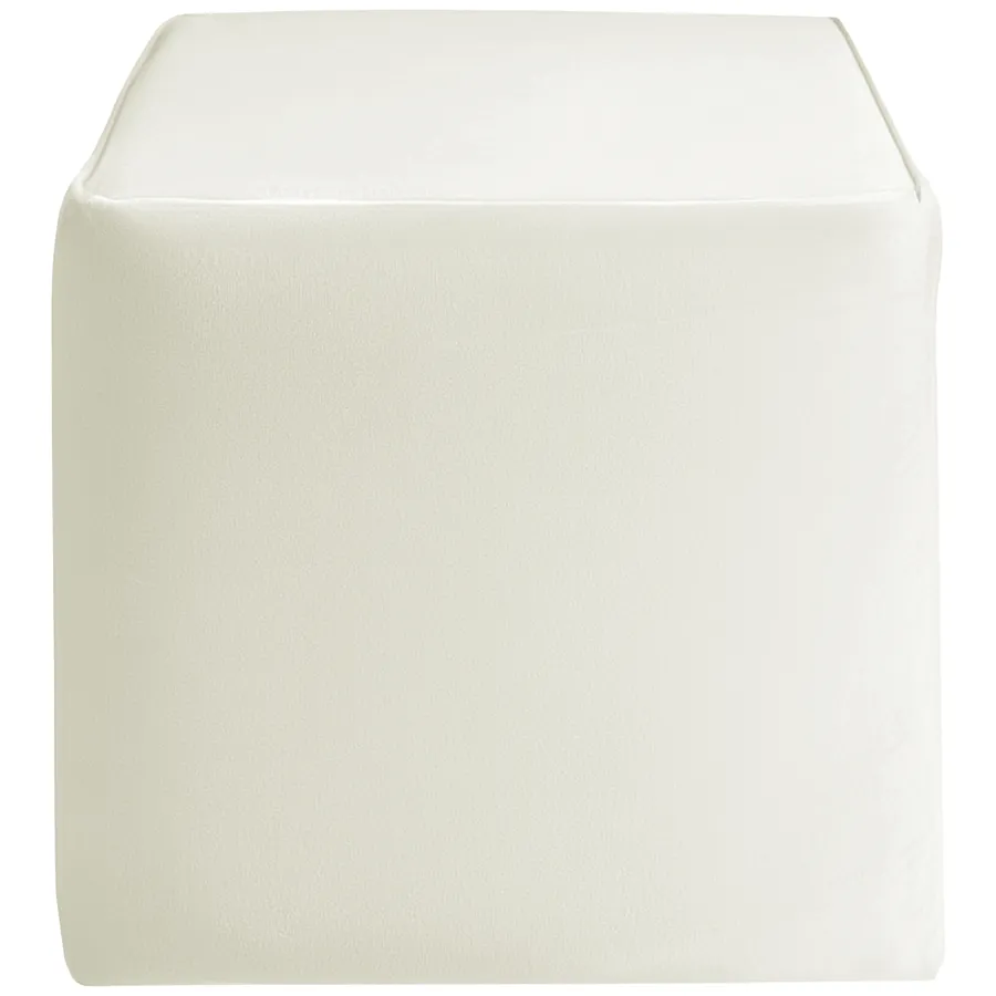 Пуфик "Квадро" жемчужный бархат - Фото миниатюра 1