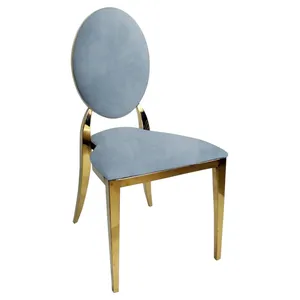 Стул "Вашингтон" золотой, голубой сапфир бархат
