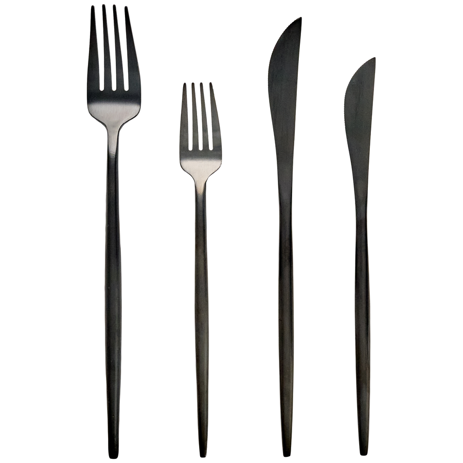 Набор приборов "Сафо" черных 4 шт - Фото миниатюра 1