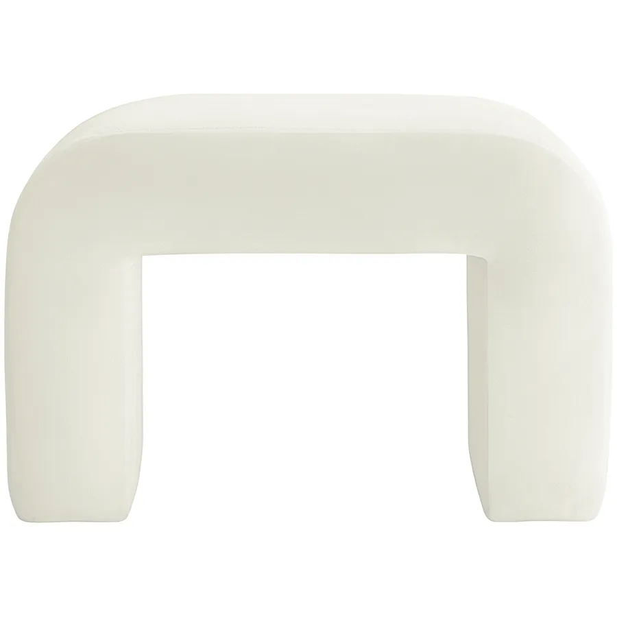 Пуфик "Боу" мини жемчужный бархат - Фото миниатюра 1