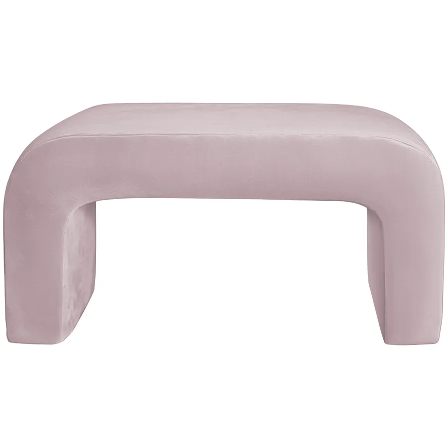 Пуфик "Боу" макс | бледно-розовый бархат - Фото миниатюра 1