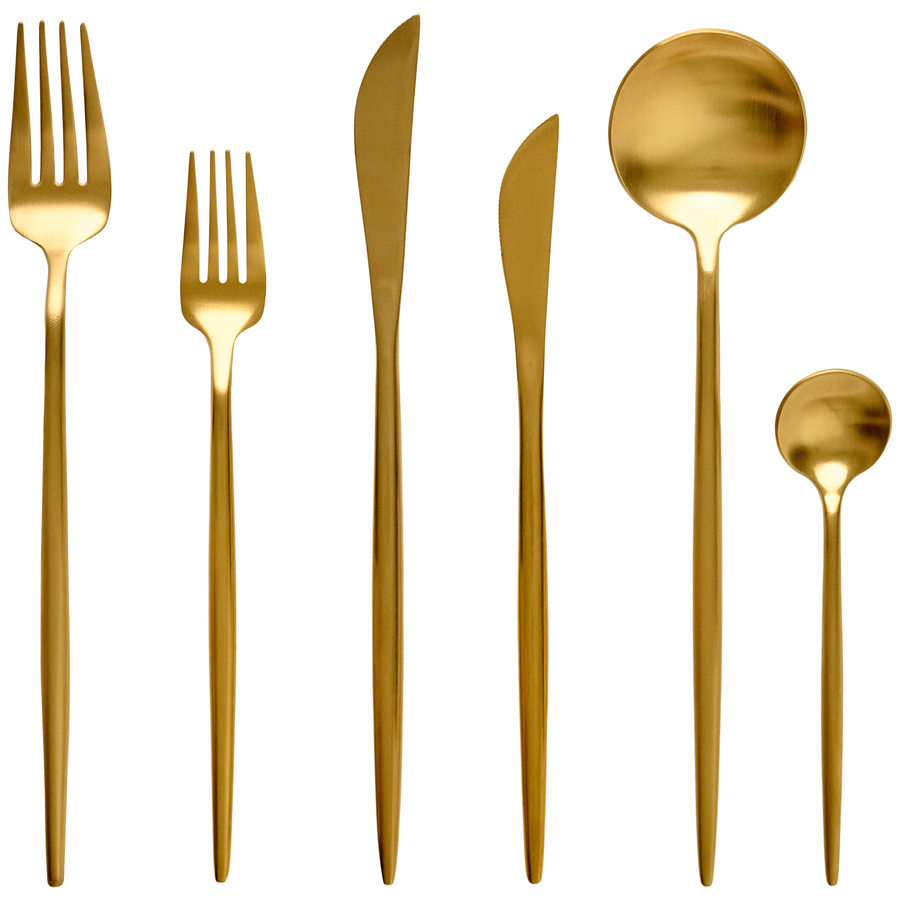Набор приборов "Сафо" золотых 6 шт - Фото миниатюра 1