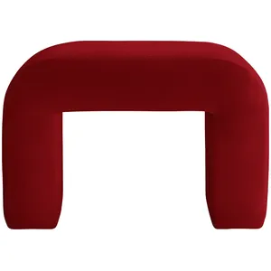 Пуфик "Боу" мини гранатовый бархат