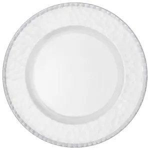 Тарелка "Барто" прозрачная с серебряным кантом