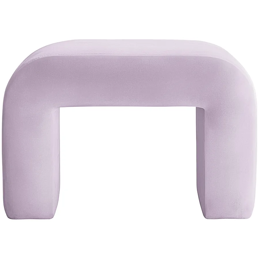 Пуфик "Боу" мини сиреневая дымка бархат - Фото миниатюра 1