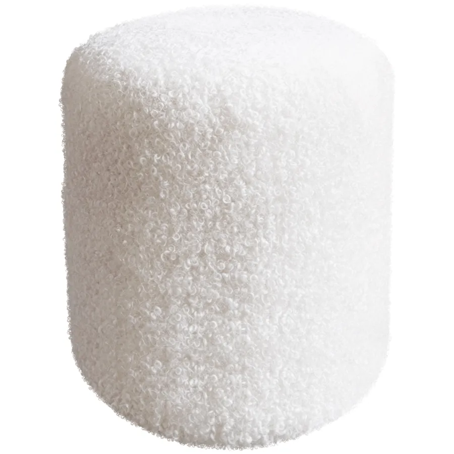 Пуфик "Фуфик" мини мех букле белый - Фото миниатюра 1