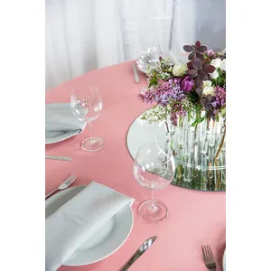 Скатерть "Альфа" пыльно-розовая круглая - Фото 2