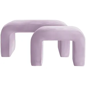 Набор пуфов "Боу" сиреневая дымка бархат