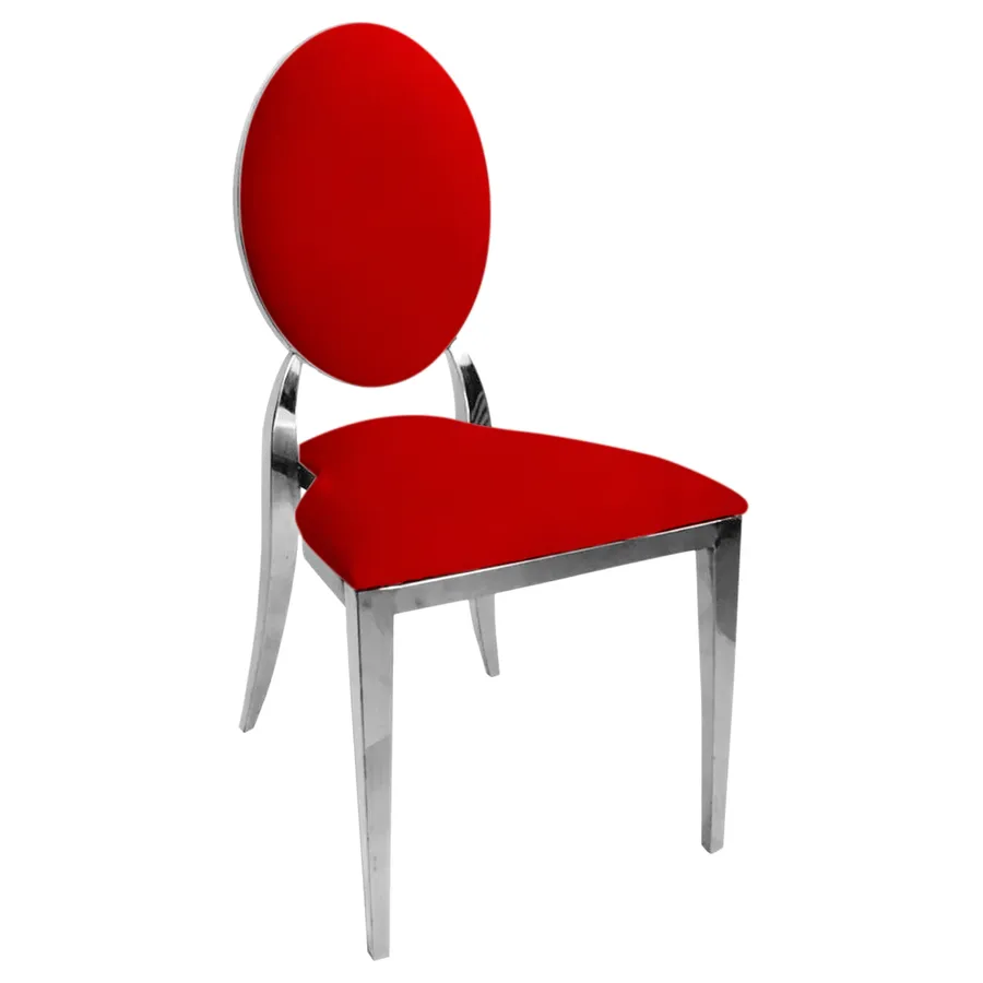 Стул "Вашингтон" серебряный, красный дракон бархат - Фото миниатюра 1