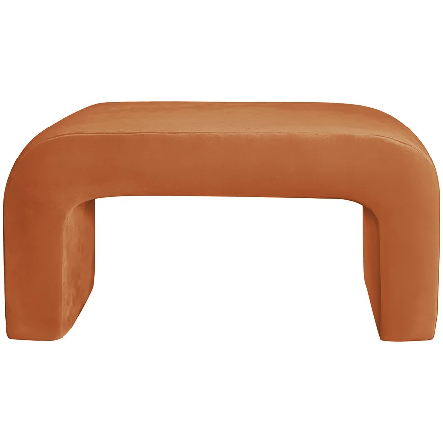 Пуфик "Боу" макс рыжая лиса бархат - Фото миниатюра 1