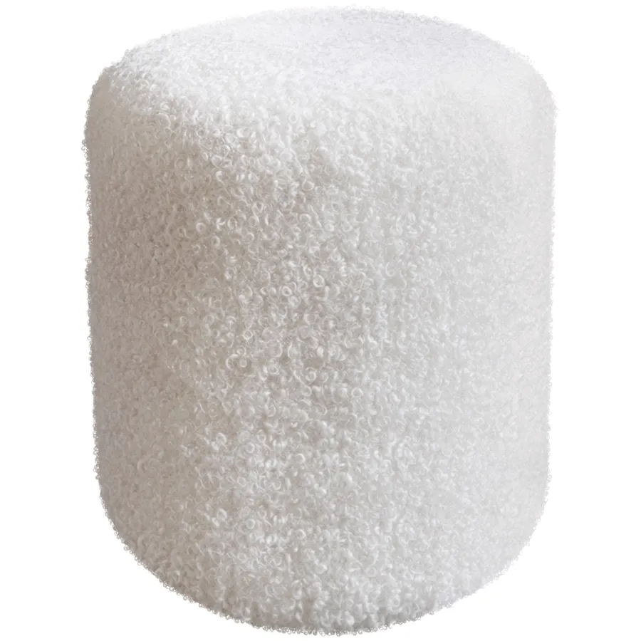 Чехол пуфик "Фуфик" мини мех букле белый - Фото миниатюра 1