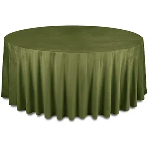 Скатерть бархатная "Бета" зеленый чай круглая