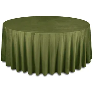 Скатерть бархатная "Бета" зеленый чай круглая