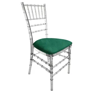 Стул "Тиффани" прозрачный, зеленый малахит бархат