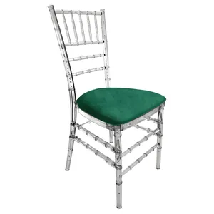 Стул "Тиффани" прозрачный, зеленый малахит бархат