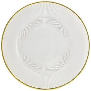Тарелка  "Мистраль" прозрачная с золотым кантом - Фото 2