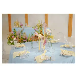 Скатерть "Альфа" пастельно-голубая прямоугольная - Фото 2