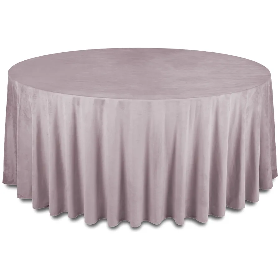 Скатерть бархатная "Бета" пастельно-сиреневая круглая - Фото миниатюра 1