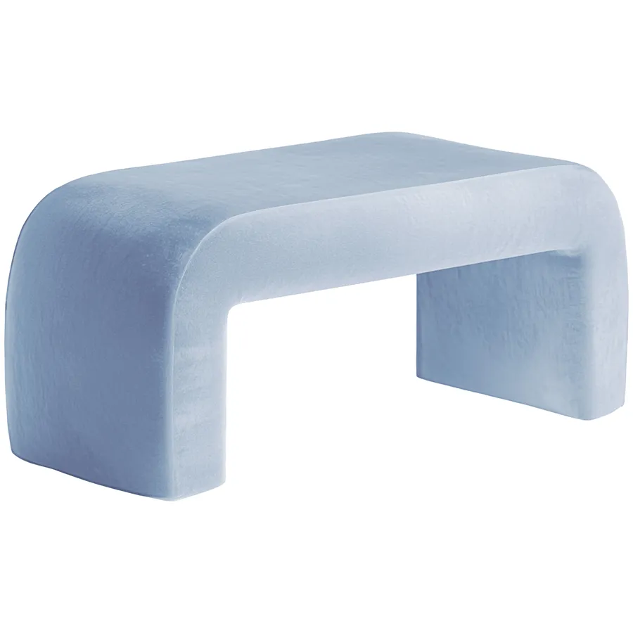 Пуфик "Боу" макс | голубой сапфир бархат - Фото миниатюра 2