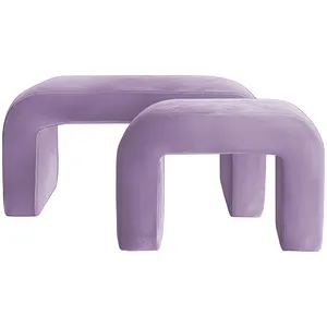 Набор пуфов "Боу" | фиалковый бархат