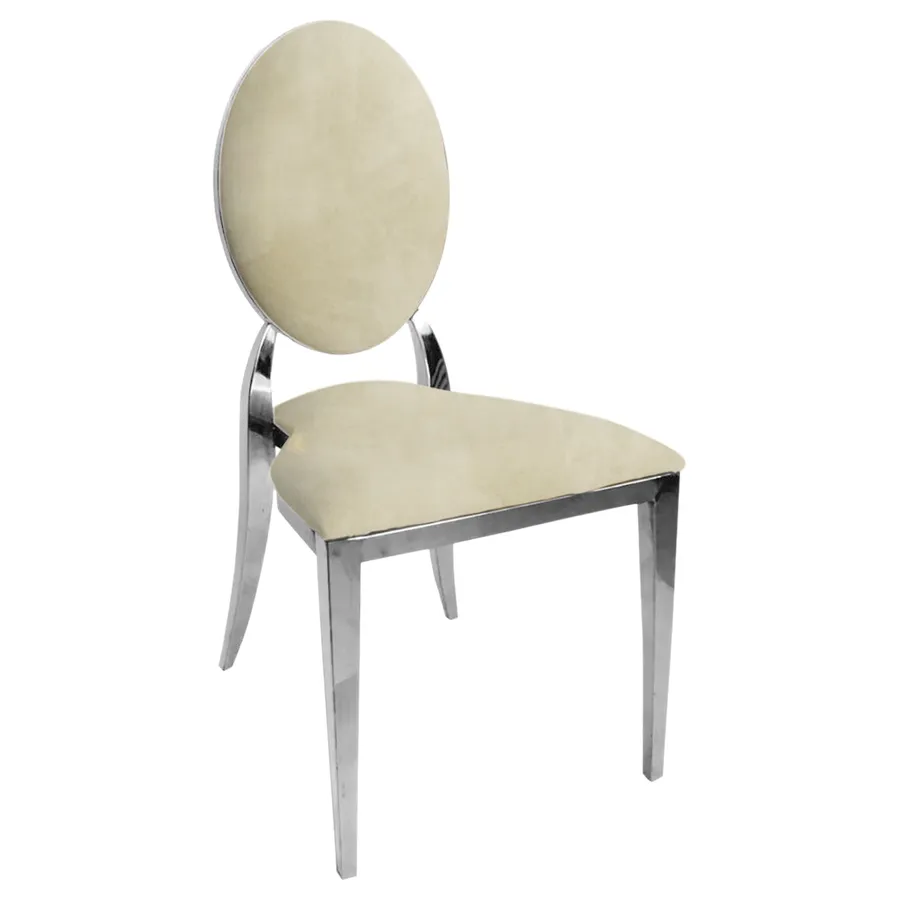 Стул "Вашингтон" серебряный, миндальный латте бархат - Фото миниатюра 1