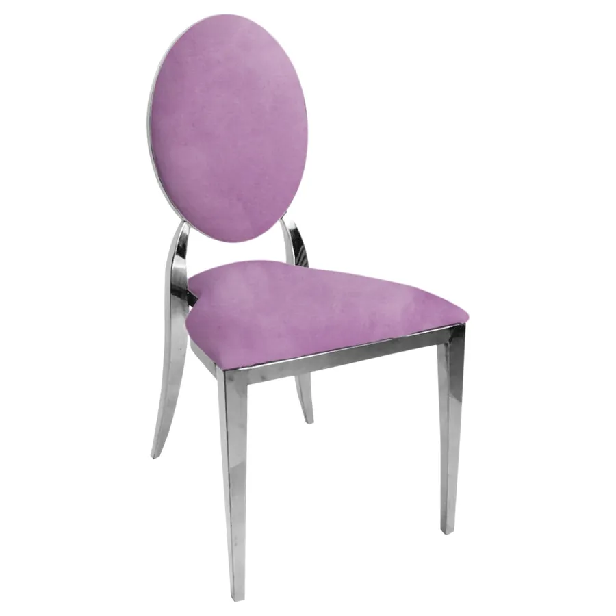 Стул "Вашингтон" серебряный, фиалковый бархат