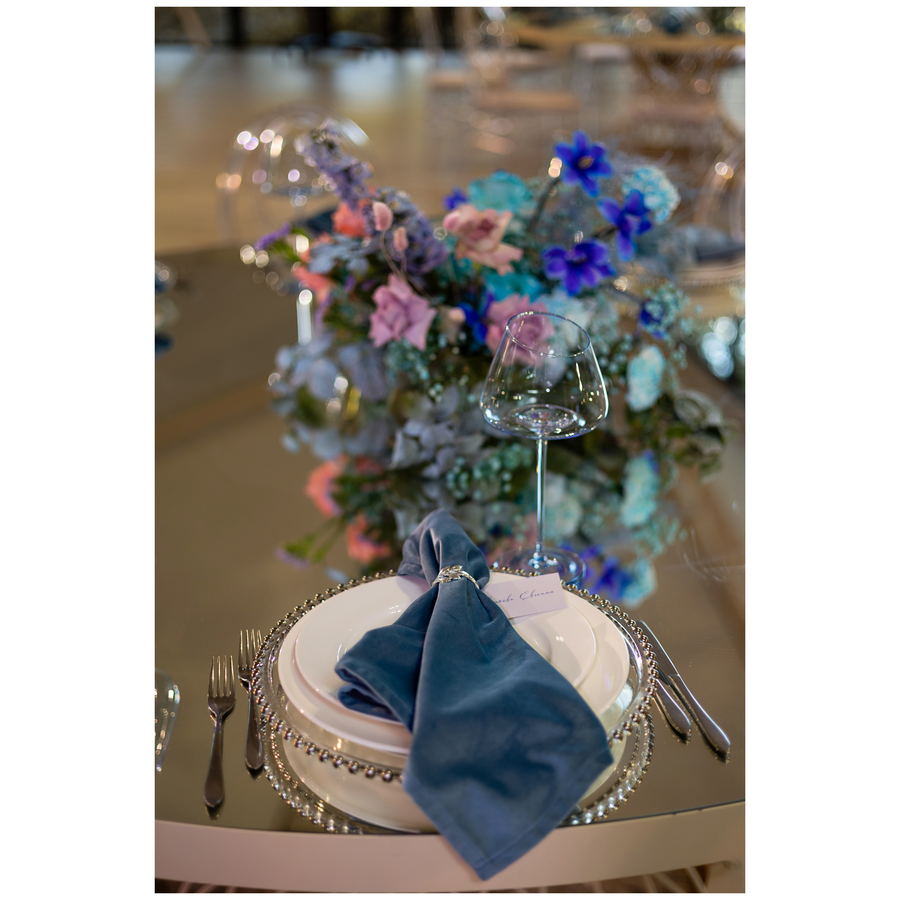 Салфетка бархатная "Бета" голубой сапфир - Фото миниатюра 3