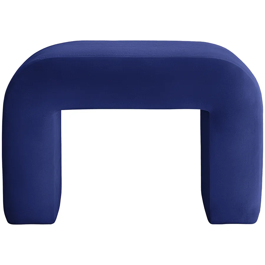 Пуфик "Боу" мини синий Ван Гога бархат - Фото миниатюра 1