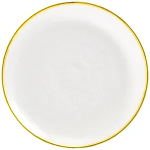 Тарелка "Кристи" прозрачная с золотым кантом большая