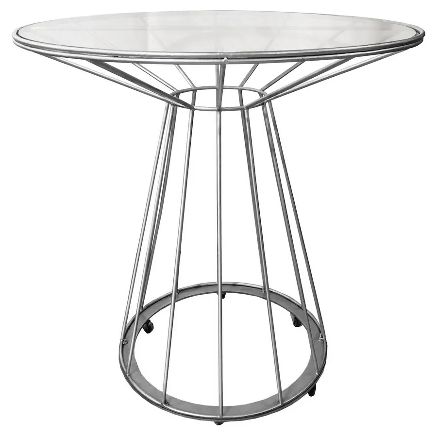 Стол "Минерва" на колесиках серебряный - Фото миниатюра 1