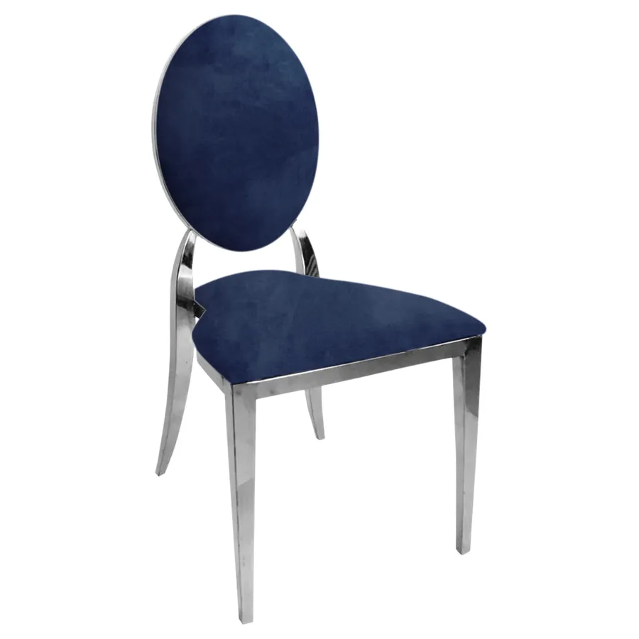 Стул "Вашингтон" серебряный, темная ночь бархат - Фото миниатюра 1