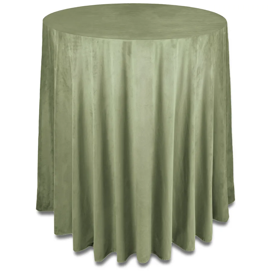 Скатерть бархат "Бета" светло-зеленая для коктейльного стола - Фото миниатюра 1