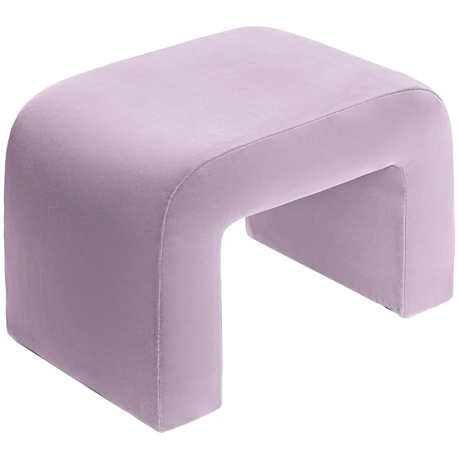 Пуфик "Боу" мини сиреневая дымка бархат - Фото миниатюра 2